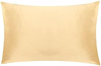 Soft Silker Silk Pillowcase Both Side 100% 19MM Natural Mulberry Charmeuse for Hair &amp; Facial Beauty with Hidden Zipper (King, Light Yellow)