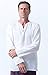 MEMITR Long Sleeve 100% Cotton Men's Renaissance, Medieval, Hippie, and Yoga White V-Neck T-Shirt(XX-Large)