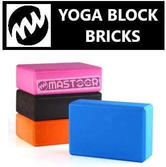 Mastoor World® Yoga Brick Blocks Sports Fitness Workout Pilates Brick Blocks for Home Gym Workout Exercise Tool Stretching Aid for Body Fitness Exercise - Multi Colour - Pack of 2