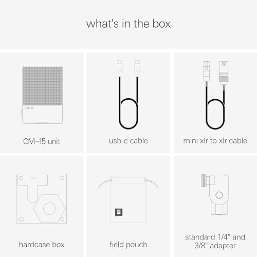 Teenage Engineering CM–15 Portable Studio Condenser Microphone with USB-C Audio and Charging, 3.5 mm mini Jack line Out, 48 V Phantom mini XLR, 10 Hour Rechargeable Battery and gain Switch (Black)