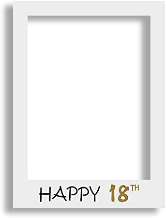 Rzctukltd Selfie Frame Party Supplies, Happy 18th DIY Photo Booth Props for Birthday Party Decorations [18th]