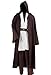 WYKBPX Halloween Tunic Costume Set Cosplay Outfit for Jedi Brown with White Hooded Robe