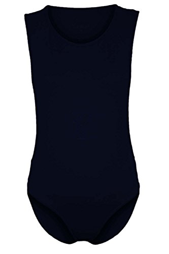 Womens Ladies Plain Stretchy Deep Side Open Cutout Sleeveless Leotard Bodysuit