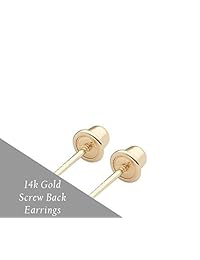 Aretes con tuerca reversible de zirconia cúbica en oro amarillo de 14k