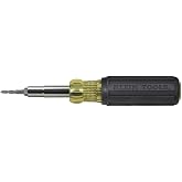 Klein Tools 32517 Multi-Bit Screwdriver/Tap Tool | With 6 Common Tap Sizes, 4 Screwdriver Tips, and 3 Nut Driver Sizes