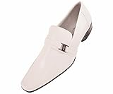 Amali Mens White Smooth Moc Toe Step In Loafer Dress Shoe: Style 8001-007