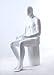 Brand New Sitting Male Full Body Fiberglass Abstract Egg Head Mannequin Glossy White (GZM3E)