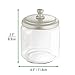 mDesign Glass Bathroom Vanity Storage Organizer Canisters Jars for Cotton Balls, Swabs, Makeup Sponges, Bath Salts, Hair Ties, Jewelry - 3 Pack - Clear/Satin
