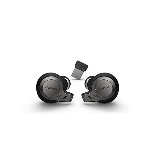 Jabra Evolve 65T Écouteurs True Wireless Sans Fil – Écouteurs Optimisés Microsoft Teans Avec Longue Autonomie – Adaptateur Bluetooth Usb – Noir