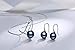 OneSight Sterling Silver Freshwater Cultured Pearl Jewelry Necklace Earrings Set For Women (Dark Blue Pearl Earrings Necklace Sets Short)