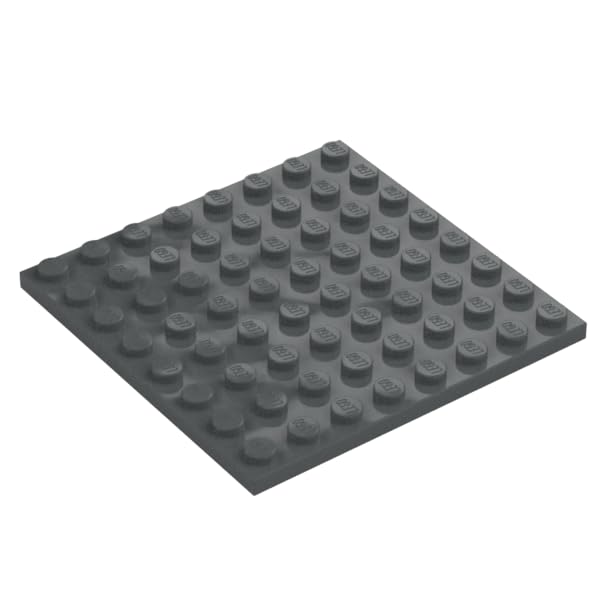 LEGO Building Plate, 8 x 8 Studs, Part 41539 (Dark Bluish Gray, 2, Bricks)