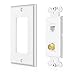 TNP Ethernet Coax Wall Plate with 1 RJ45 Port and 1 Gold Plated TV F-Type Coaxial Cable Connector Socket for Cat6 Cat5e Cat5 Jack, White