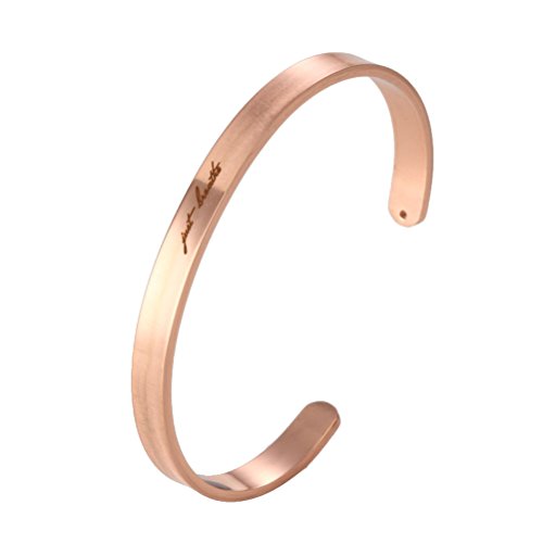 Charm.L Grace Inspirational Cuff Bangle Bracelet Just Breathe