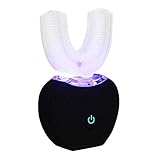 Teeth Whitening Toothbrush Teeth Whitening Kit Teeth Whitening Device for Charcoal Opalescence Teeth Whitening Toothpaste 4 Optional Modes Wireless Charging, Black