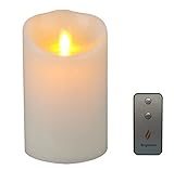 Brightown Lumina 3.5-Inch by 5-Inch Flameless Moving Wick Wax Candle with Remote, Ivory (Kitchen)