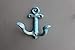 KiaoTime (Blue) Vintage Rustic Cast Iron Nautical Anchor Design Wall Hooks Coat Hooks Rack, Decorative Wall Mounted Antique Shabby Chic Metal Home Bathroom Towel Coat Hooks Hanger