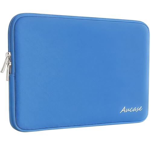 Aucase 13 13.3 14 Inch Laptop Leather Sleeve Water Resistant Puffy Protective Bag for MacBook Pro 14, MacBook Air 13 inch, HP/LENOVO/ACER/ASUS/DELL Chromebook Matebook