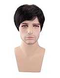 Kalyss Men's Short Black Brown Synthetic Hair Wig