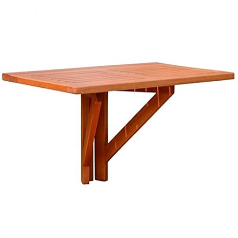 Hängetisch STANFORD Balkontisch Klapptisch Eukalyptus 60x40cm Balkon Gartentisch Gartenmöbel Holz