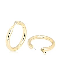 Pendientes de aro de plata dorada hipoalergénicos con caída minimalista de alto pulido, para mujeres y niñas, de 10 a 1.969 in