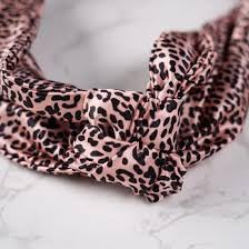 Waterlily Headband 100% Mulberry Silk 22momme Hair Band Head Wrap for Women Soft Natural Organic Beauty Care (Leopard)