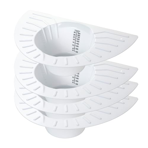 4 Pack Urine Collection Hats for Toilet, Durable Graduated Specimen Collector Pans