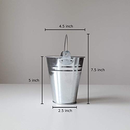 Varhau Galvanized Metal Bucket With Handle Set Of 12, 5 Inch 12