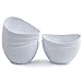 Aidio Melamine Salad Bowls - 6pcs Dinner Bowls Set for Cereal, Fruit, Dessert, 33oz, White