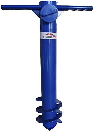 ShadeRest Beach Umbrella Sand Anchor, Safe Stand for Strong Winds and One Fits All Size, Blue