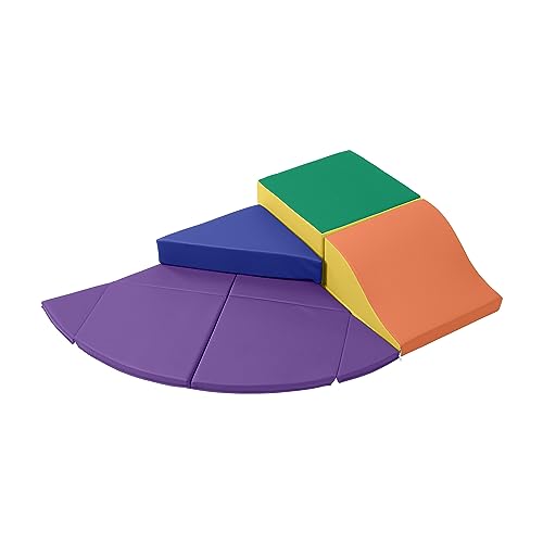 ECR4Kids SoftZone Junior Adventurer's Summit Slide, Corner Climber, Assorted, 4-Piece