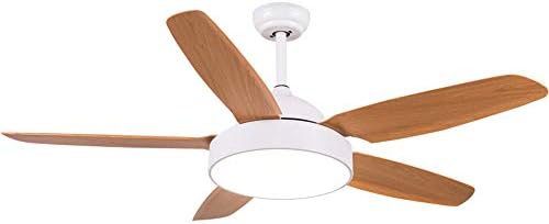 WVUSGD TT 52 Inch Ceiling Fan Light,Modern 5 Blade Wooden Ceiling Fan with Flush Light,LED Ceiling Fan Light Fixture with Remote,Nordic Simple Ceiling Fan Lighting (Imported ABS Fan Blades)