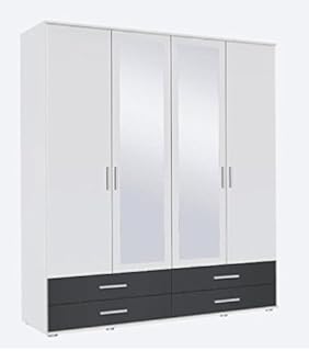 Ye Perfect Choice Wardrobe Alayna 4 Mirror Sliding Doors Modern