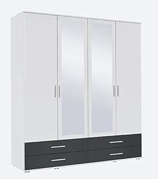 Rasant Rauch 4 Door 2 Mirror Hinged Wardrobe With 4 Drawers In An