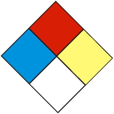 NFPA Right-To-Know Color Diamond Sign Label 7" x 7" Blank Vinyl Press On CD-74