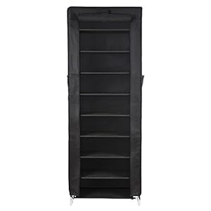 SONGMICS 10 Tier Shoe Rack Cabinet - Freestanding Storage For Up To 27 Pairs, 160cm Tall, Grey