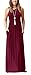 KORSIS Women's Summer Casual Loose Sleeveless Racerback Long Maxi Swing Dresses with Pockets Wine Red M