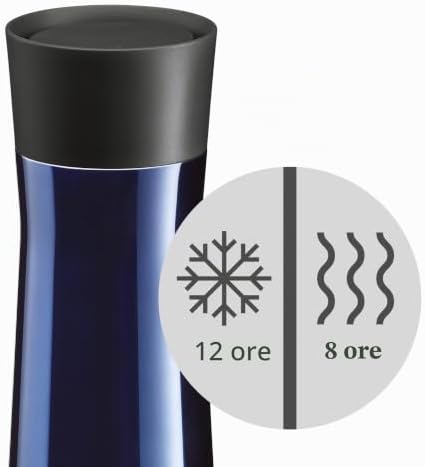 Impulse - Tazza termica da 350 ml, con chiusura automatica, apertura a 360°, mantiene le bevande calde per 8 ore e fredde per 12 ore, blu