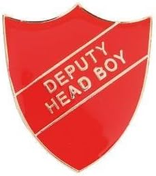 Deputy Head Boy Shield Badge Red Large 3cm GW/SR2 by Trophy