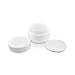 Houseables White Jar Container, 4 Oz, 120 ML Gram Capacity, Plastic, BPA Free, Double Wall w/Removable Inner Liners & Dome Lids for Cosmetic Samples, Cream, Lotion
