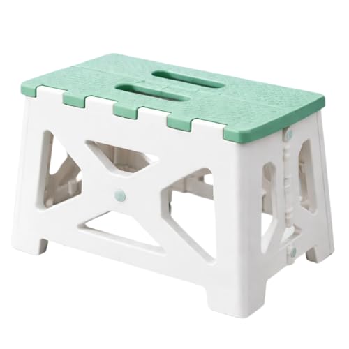 Banqueta Dobrável Reforçada Adulto Suporta 150kg Banco Portátil Pesca Camping Churrasco Abertura Rápida Sem Ferramenta Cabe no Porta-Malas Armário Assento Extra Multiuso (Branco/Verde)