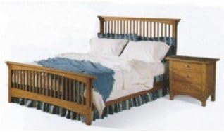Queen Size Mission Style Bed and Night Stand Paper Woodworking Plan! Two Plan...