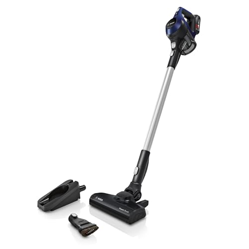 Bosch Akku-Staubsauger Unlimited Serie 6 BBS611PCK, kabelloser Handstaubsauger, beutellos, leicht, Hygiene-Filter, 10 Jahre Motorgarantie, hohe Saugleistung, lange Laufzeit, alle Bodenarten, blau