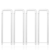 Hyperikon U-Bent LED Light Tube, T8 T12, 2x2ft, 18W (40W Equiv.), Fluorescent Replacement, Ballast Bypass, 4000K Frosted, High Output 2000 Lumens, Shatterproof, Shop Light for Garage, Office - 4 Pack