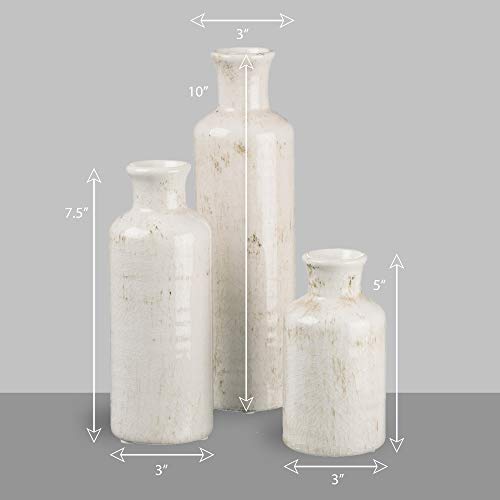 Sullivans Ceramic Vase Set 3 Small Vases, Modern Farmhouse Home Décor
