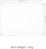 Acense Tempered Glass Worktop Saver 40 x 30 cm Non-Slip Edges Rounded Corners view 6