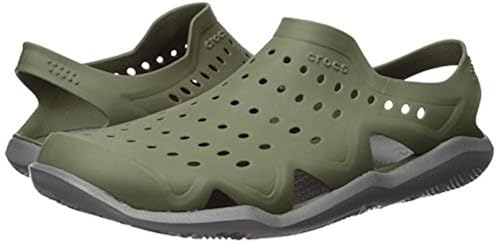 Crocs Men's Swiftwater Wave Shoe, Army GREEN/SLATE Grey, 10 M US