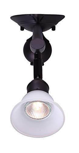 Canarm IT217A03ORB10 Addison 3-Light Dropped Track Lighting with Flat Opal Glass Shades, Oil Rubbed Bronze