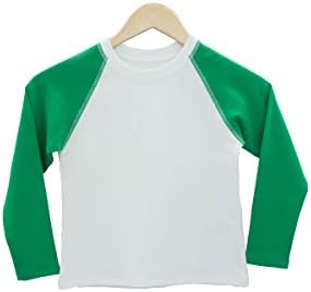 Little Boy T-shirt Long Sleeves (6T, White with Hunter Green)