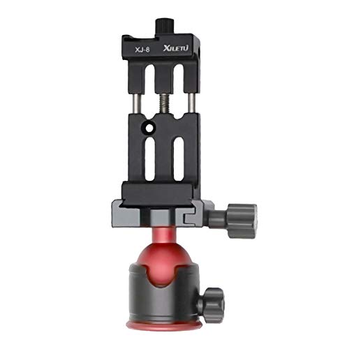 AFVO Phone Clamp Tripod Mount Adapter with Cold Shoe & Bubble Level, Vertical & Horizontal Metal Smartphone Holder Video Rig