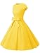 Dressystar DS1956 Women Vintage 1950s Retro Rockabilly Prom Dresses Cap-Sleeve XXXL Yellow